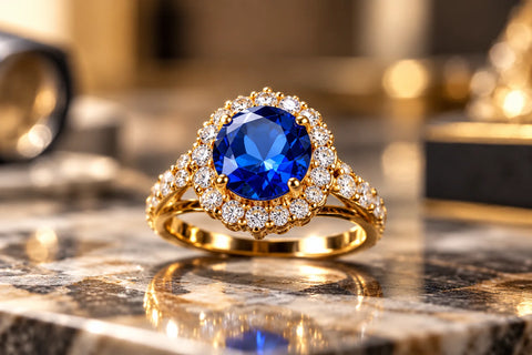 Custom blue sapphire ring