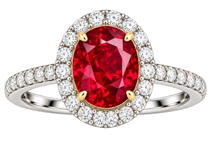Emerald Halo Ring